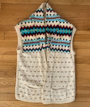 Vintage Cotton Knit Patterned Vest Size S/M