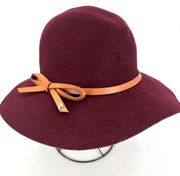 Vintage Victoria Secret Wide Brim Wool Floppy Brim Hat Wine Burgundy elegant