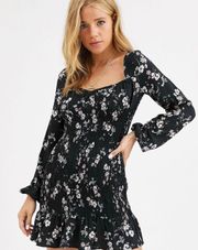 Pull&Bear Square Neck Floral Mini Dress