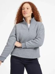 EVERLANE The ReNew Fleece Half-Zip in Blue Size Small