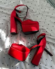 Red Platform Heels