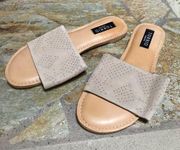 Torrid Leather Nude Slides with Studs Sandals 8 wide