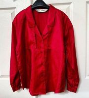 Diane Von Furstenberg red button down vintage shirt