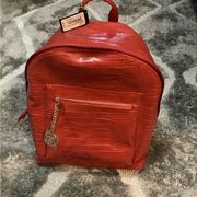 NWT Women’s “Bebe” Rena  Croco Backpack Candy Apple Red