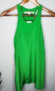 NWT bright green silk racer tank in a size P (small) 