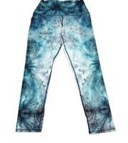 Evolution and Creation EVCR Leggings Blue Green Black Abstract Nature Medium
