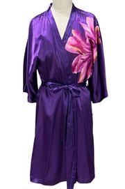 purple satin Robe and chemise set MORGAN TAYLOR INTIMATES  Size SMALL New