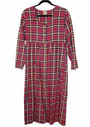 Woolrich Vintage Plaid Maxi Dress Button Medium