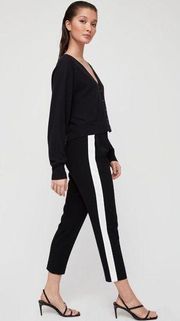 Babaton Artizia Tan Conan Terado Cropped Dress Pant with White Side Stripe Sz 4