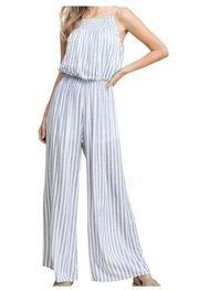 Staccato Blue Hey Sailor Stripe Wide Leg Jumpsuit L