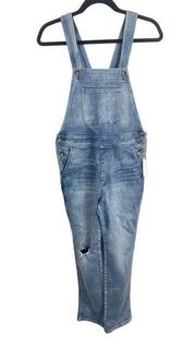 Pilcro Anthropologie Overalls Denim 27 Straight Leg Blue Distressed Full Length