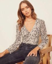 Reformation | Jemma Top | Snake Print | Sz XS