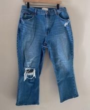 Abercrombie and Fitch Ultra High Rise Curve Distressed Kick Flare Jean Size