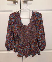 These Three Boutique Smocked Floral Top