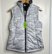 Free Country Cloud Lite Reversible Vest Women’s Small Zip Up silver Gray New!