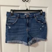 bershka rolled up denim shorts