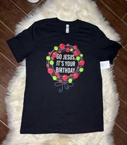 Giddy up Glamour “Go Jesus, It’s your Birthday” black t shirt sz Large