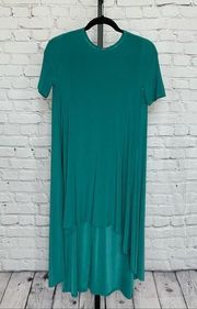 Sola La Fe High Low Green T-shirt Dress