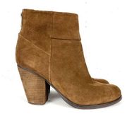 Arturo Chiang Womens Hadley Heeled Boots Brown Suede Ankle Back Zip Closure 9