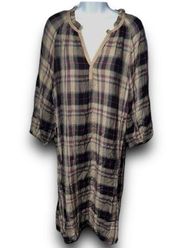 Max studio plaid long dress women’s size medium