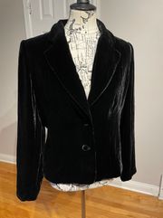 Silk Blazer Velvet Vintage Rave Two Button Fit Flare Evening Party Casual Work Light Weight Jacket Fall Autumn