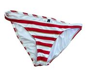 Sperry •TOP-SIDER•  womens size large gold, red & White striped bikini bottom