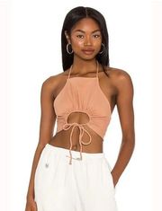 H:OURS XXS Shauna Crop Top In Nude