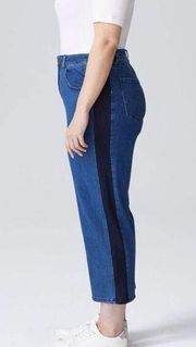 UNIVERSAL STANDARD Mira Side Stripe Crop Jeans Tuxedo Stripe Size 6 High Rise