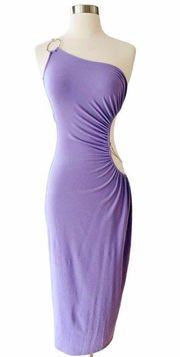 WEWOREWHAT Cocktail Snake Chain Cut Out Maxi Dress Electric Purple Medium NWT