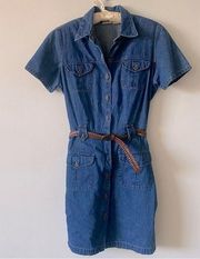 Vintage 90s St. John's Bay Denim Button Front Dress