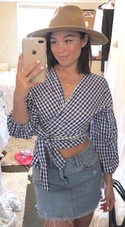 Gingham Wrap Top