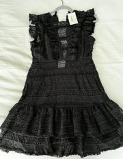 Black Crochet Mini Dress