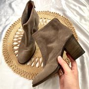 Aquatalia Taupe Tan Suede Ankle Bootie Size 8.5