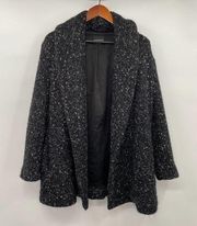 Club Monaco Chunky Knit Jacket Black Mohair Alpaca Blend Womens Small