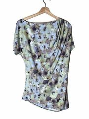 Anthropologie Deletta asymmetrical watercolor floral top