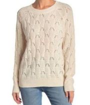 Elodie Sweater Cable Knit Pullover Ivory Medium