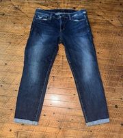 Joe’s 27 distressed cuffed 24” kicker cropped designer jeans