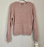 Women’s Cable Knit Crew Neck Sweater Lilac Mist Size Medium NWT