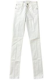 Alice + Olivia Jeans Size 24 Stacey Bendet White Low Rise Skinny Denim Stretch