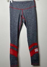 Zoozatz Wisconsin Badgers Grey Leggings Women's Small