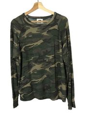 LNA Green Crew Neck Camo Long Sleeve T-Shirt L