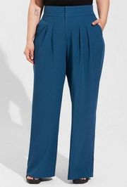 New Torrid Wide Leg Studio Crepe High Rise Pant Legion Blue Career 18 Short