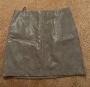 Gray Leather Skirt