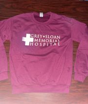 Grey Sloan Memorial Hospital-Grey’s Anatomy Burgundy Sweatshirt Size Small