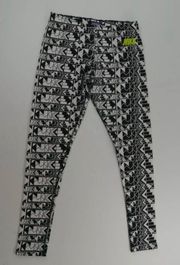 Nike Black & White Aztec Print Leggings Womens Size Small