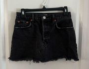 979 Re/Done Denim Raw Hem Mini Skirt Size 25