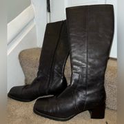 Vintage 90s Chocolate Brown  Square Toe Boots