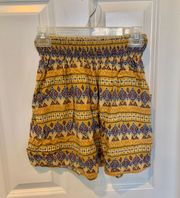 Yellow Boho Print Causal Skirt