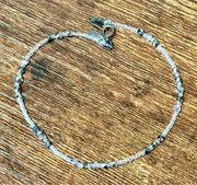 HOLLY YASHI | Sonoma Glass Bead Silver Ankle Bracelet Anklet