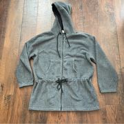 VS SPORT gray fleece drawstring hoodie jacket, size M